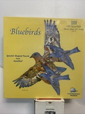 NEW SunsOut 1000 Pc 36  Bluebirds Nature Art Puzzle Birds Special Shaped