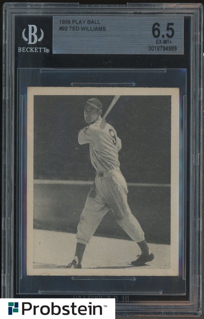1939 Play Ball #92 Ted Williams Boston Red Sox HOF BGS 6.5 EX-MT+ " LOOKS NICER