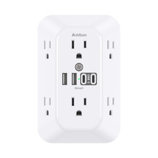 Surge Protector Wall Outlet Extender 6 AC Outlets 4 USB Ports 2 USB-C Multi Plug