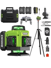 16 Lines Green Laser Level Kit -4x360° 4D Self-Leveling Cross Line Laser Level,