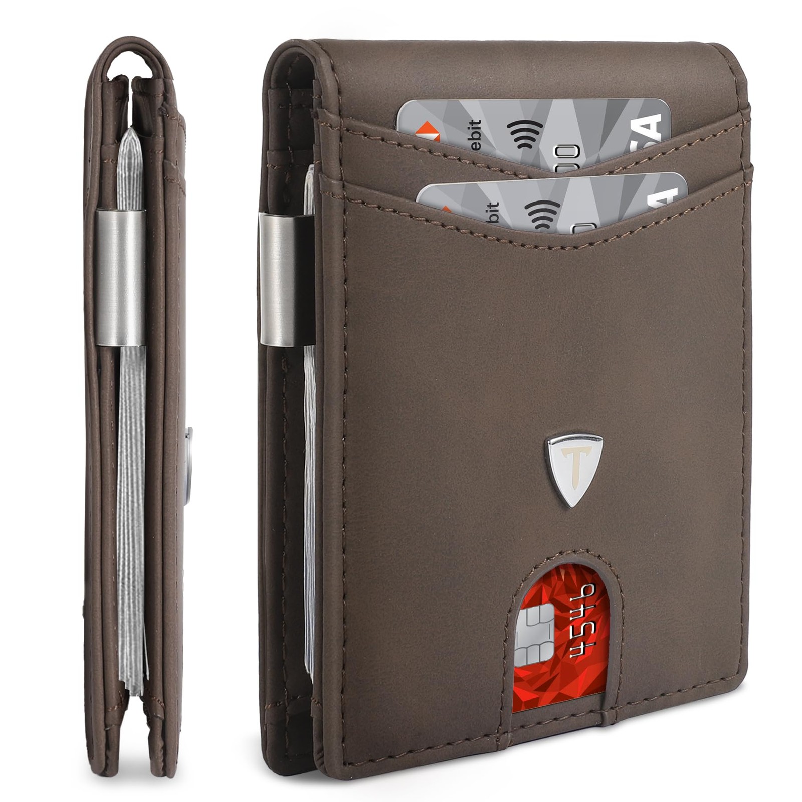 Tomylv Portafoglio Uomo RFID Blocking Portafoglio Uomo Slim (p6G)