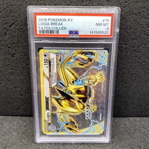 2016 POKEMON XY FATES COLLIDE #79 LUGIA BREAK PSA 8