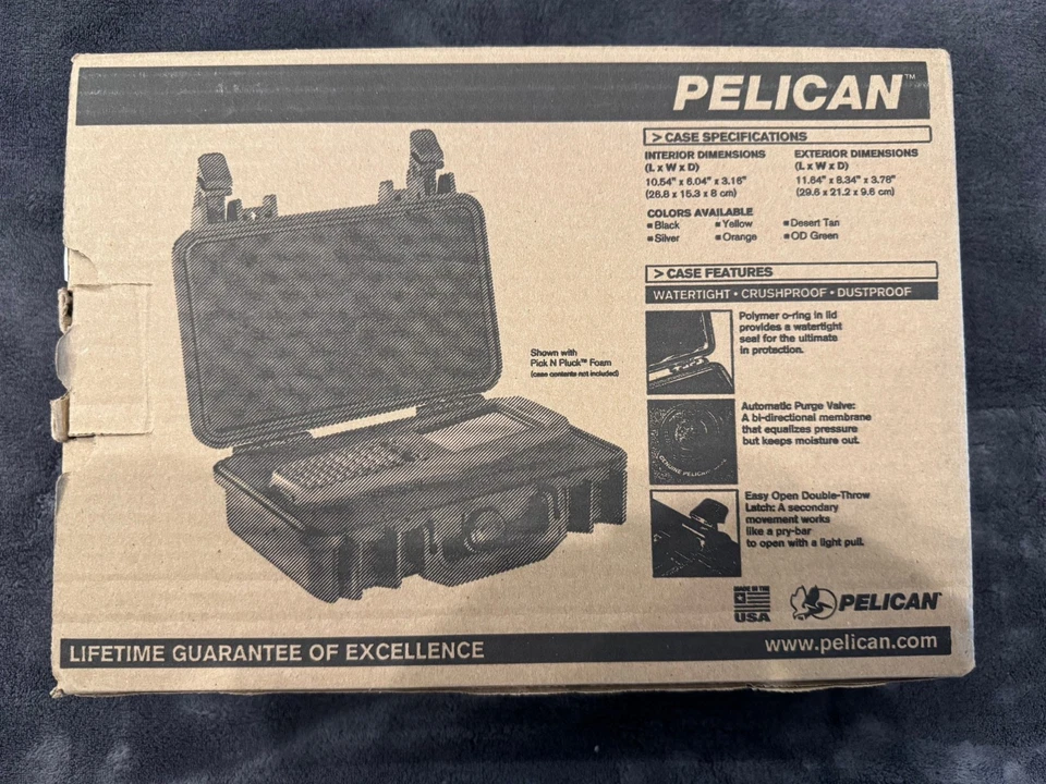 Estojo Pelican 1170 com espuma em bronzeado deserto... NOVO #1170-000-190 - Imagem 3 de 4