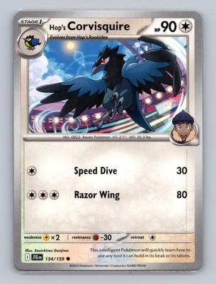Hop's Corvisquire #134/159 Common Journey Together JTG EN Pokemon Scarlet Violet