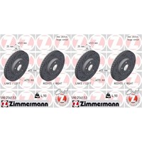 2X Zimmermann Black Z Bremsscheiben 255Mm Geschlitzt InnenbelÜFtet Vorne Passend