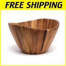 Large Round Acacia Serving Bowl