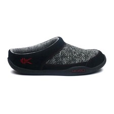 KURU Women's Slipper Mule Slip On Clog Draft Suede Comfort Shoe 10.5 Black Grey