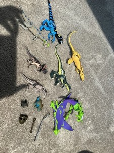 Jurassic Park Dinosaur Figures Lot w/ Pteranodon & Accessories/Parts