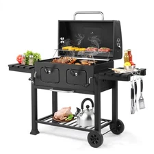 Outdoor Garden Heavy-Duty Oversize Charcoal Grill Liftable Barbecue Backyard