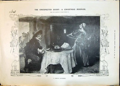 Old 1908 Casual Customer Bundy Christmas Scene Science Maclaurin Fran 20th