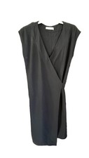 Everlane The Japanese GoWeave Wrap Dress Black OfficeWear Womens Sz 4 Sleeveless