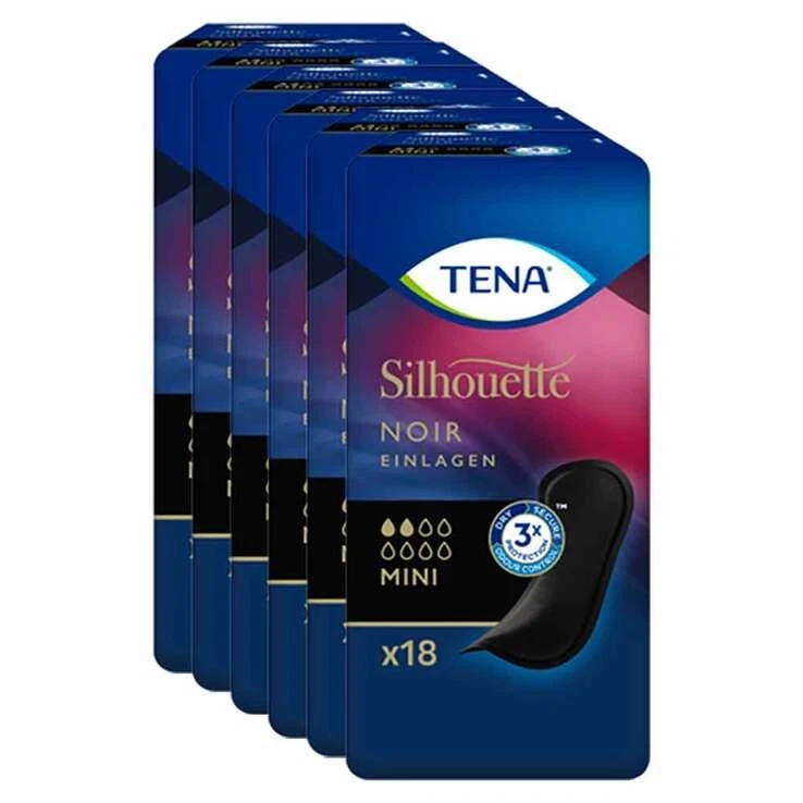 TENA® Silhouette NOIR Mini Einlagen bei Inkontinenz · 6X18 St · PZN 15896999