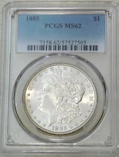 1885 P Morgan Silver Dollar PCGS MS62 Frosty White Luster New Holder #K407C