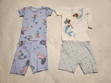 NWT Carter's Mermaid Short Pajamas PJs 4 Piece Toddler Girl