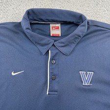 Nike Polo Shirt Mens XL Navy Villanova Wildcats Team Nike Fit Dry Short Sleeve