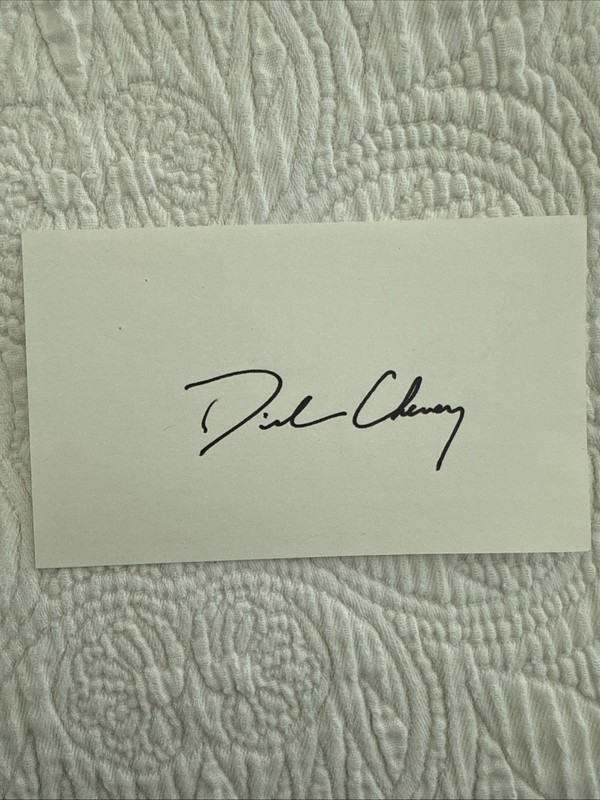 Dick Cheney Signed 3 x 5