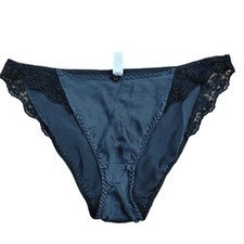 Vtg Victoria's Secret Sz-M Silk Satin String Bikini Panties