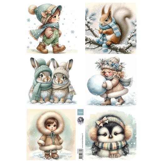 Marianne Design A4 Cardtoppers Sheet - Cosy Winter by Fairybells FB2504