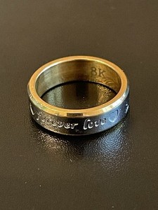 6Mm 18K Gold Plated Forever Love Ring Band Jewelry