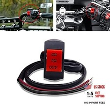 Motorcycle Handlebar Fog Light Spotlight Switch, Universal 7/8 inch Driving Red