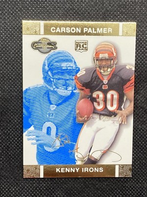 2007 Topps Co-Signers Kenny Irons/Carson Palmer Changing-Faces-Gold-Blue #/349