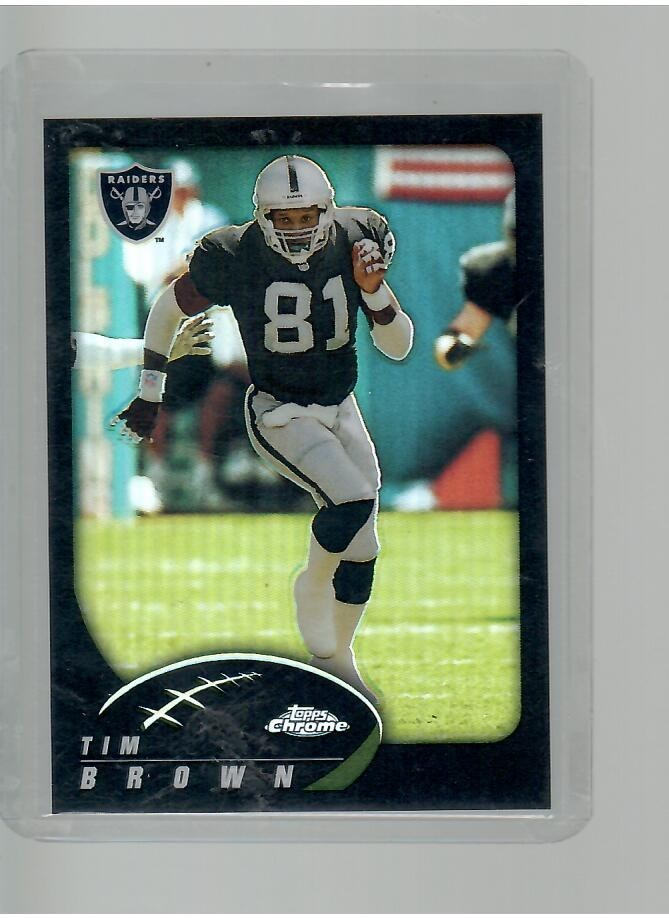 TIM BROWN  BLACK REFRACTOR 138 /599 2002 TOPPS CHROME FOOTBALL