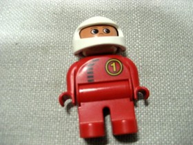 Lego Duplo Ferrari F1 Red Race Car from set 4693 and Duplo Race Car Driver #1