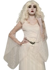 Womens Victorian Era Gothic Ghostly White Top Costume Accessory