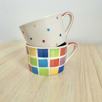 Whittard Of Chelsea Tassen Becher Frühstück Regenbogen Kaffee Tee Mosaik Dotty Harlekin
