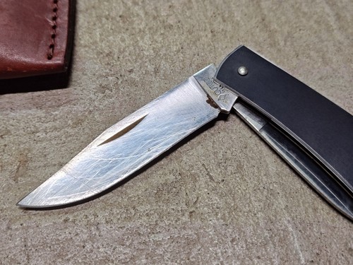 CUTCO 1884 Trapper 2 Blade Folding Pocket Knife w/ Leather Cutco Belt Sheath USA - Picture 2 of 5