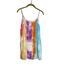 Storia Colorful Tie Dye Boho Shift Dress Mini Small