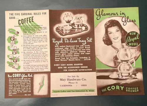 Folleto de Cory Glass Coffee Brewer Company 1946 con precios - Imagen 4 de 11