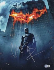 CHRISTIAN BALE SIGNED 11X14 METALLIC PRINT PHOTO THE DARK KNIGHT AUTO BECKETT 6 CHRISTIAN BALE SIGNED 11X14 METALLIC PRINT PHOTO THE DARK KNIGHT AUTO BECKETT 6