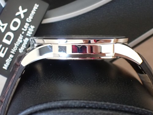 NEW Genuine EDOX Les Vauberts Date 70172 3A AR stainless steel 40mm white brown - Picture 15 of 24