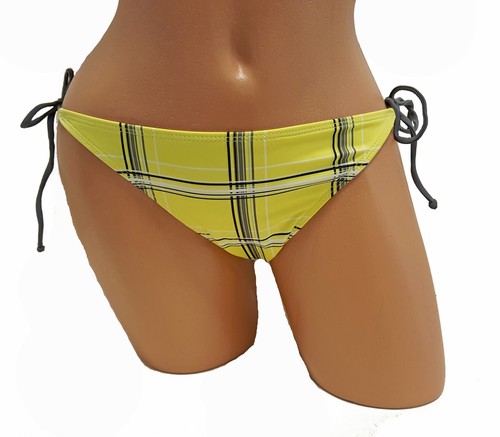 Hurley NEW Womens Juniors S Small 4 6 Swimsuit Bikini Black Yellow $46 4431 - Picture 2 of 5