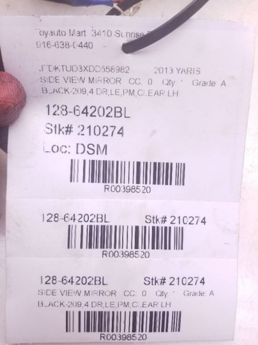 MONTAJE ESPEJO RETROVISOR LADO IZQUIERDO TOYOTA YARIS 12-18 - Imagen 8 de 12