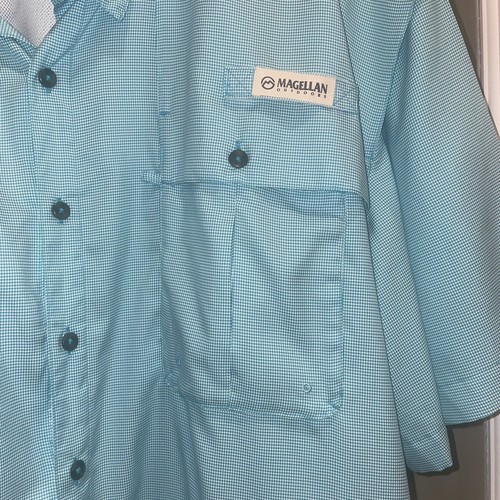 Magellan Outdoors Fishing Gear Short Sleeve Teal White Shirt Mens Size 3XL - Picture 3 of 7