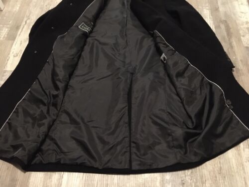 Luaren Ralph Lauren Mens Black Wool Cashmere Lined Trench Top Coat Jacket 40R - Picture 3 of 7