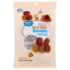 1 x Great Value Root Beer Barrels Hard Candy 10 Oz Bag