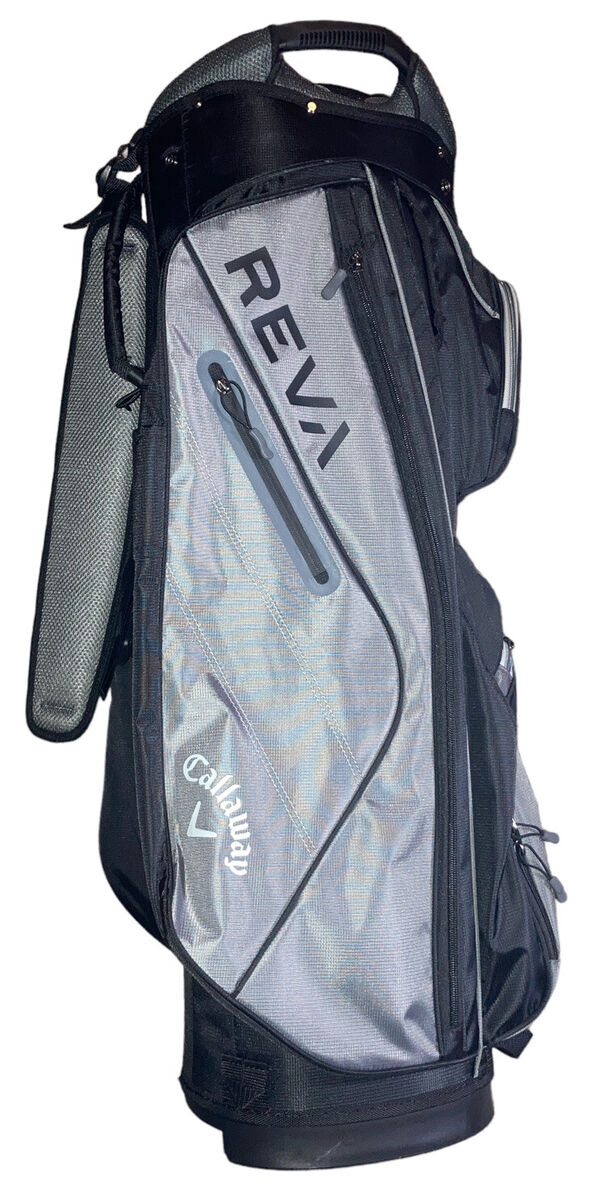 Callaway REVA Cart Golf Bag Black & Gray, 14 Way, 7 Zipper Callaway REVA Cart Golf Bag Black & Gray, 14 Way, 7 Zipper