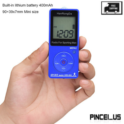 HRD-602 Mini Sport Radio AM FM Radio Pedometer Function Conference Receiver