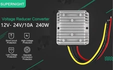 DC 12V to DC 24V Step-Up Converter 10A 240W Boost Voltage Regulator Waterproof