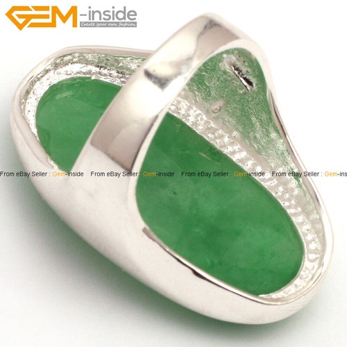 Tibetan Silver Oval Sandstone Agate Jade Beads Marcasite Jewelry Ring 16x36mm - Picture 27 of 32