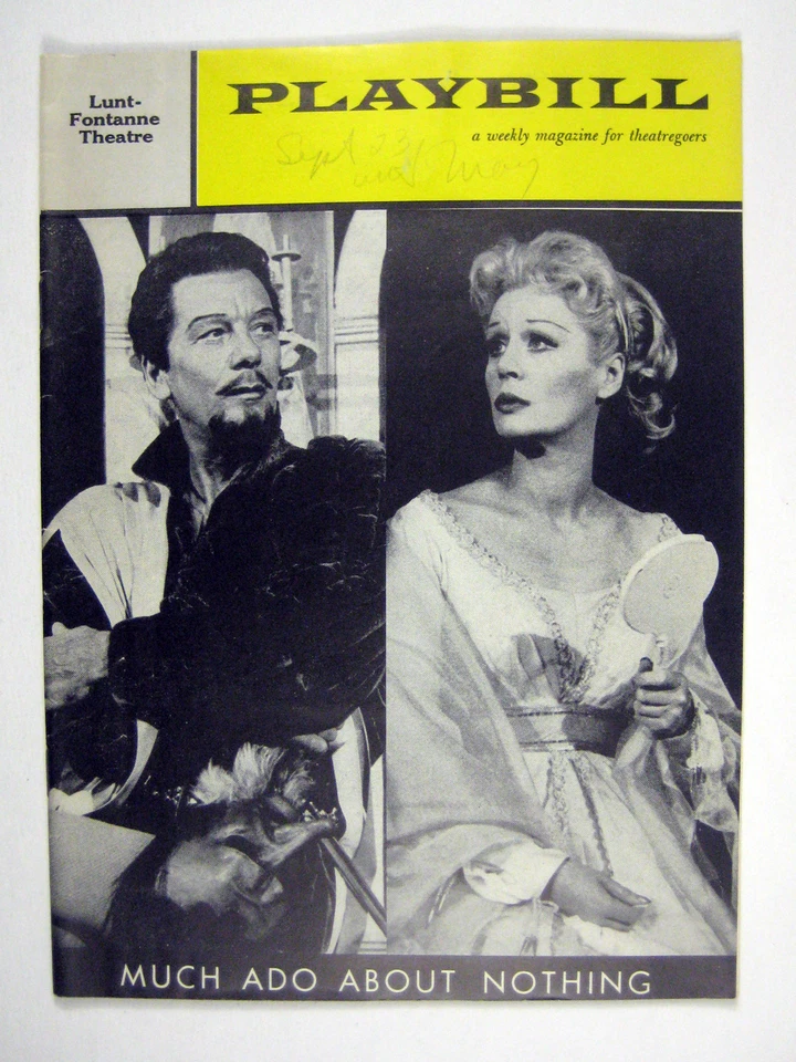 Much to Do About Nothing Playbill septiembre 1959 Gielgud Leighton clip de periódico Foto 3 de 4