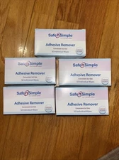 Safe n Simple Adhesive Remover Wipes 5packs Of 50pk each Box-SHIPS ASAP Exp 7/24