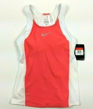 Nike Womens Running Triathlon Tri Top Shirt Tank White Coral 706288 Sz XS