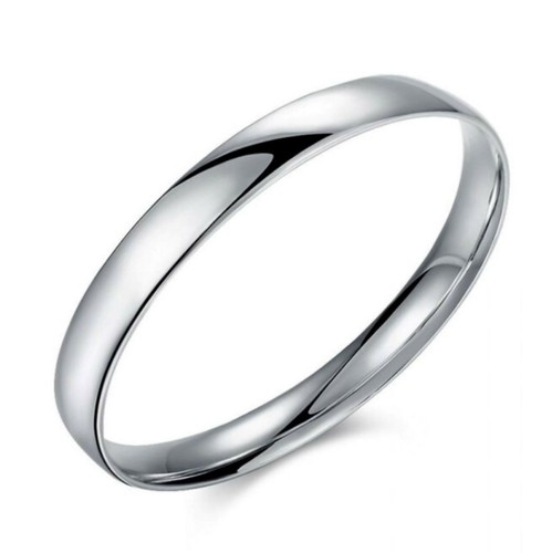 Classic Thick Single Bangle Bracelet Size 8.75" Silver NEW - Picture 5 of 10