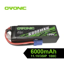 Ovonic 100C 11.1V 6000mAh 3S LiPo Battery With EC5 for ARRMA TYPHON 4X4 3S Buggy