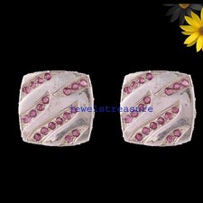 Natural Ruby Gemstones with 925 Sterling silver Cufflinks For Men's J9