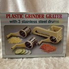 Vintage Plastic Grinder  Jumbo 3-stainless Steel Drums Grater (Hand Crank)